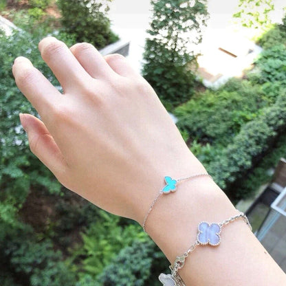 [AuraEcho Jewelry]BUTTERFLY TURQUOISE BUTTERFLY BRACELET SILVER