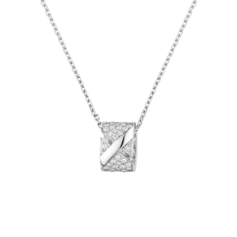 [AuraEcho Jewelry]LIENS EVIDENCE DIAMOND PAVED NECKLACE