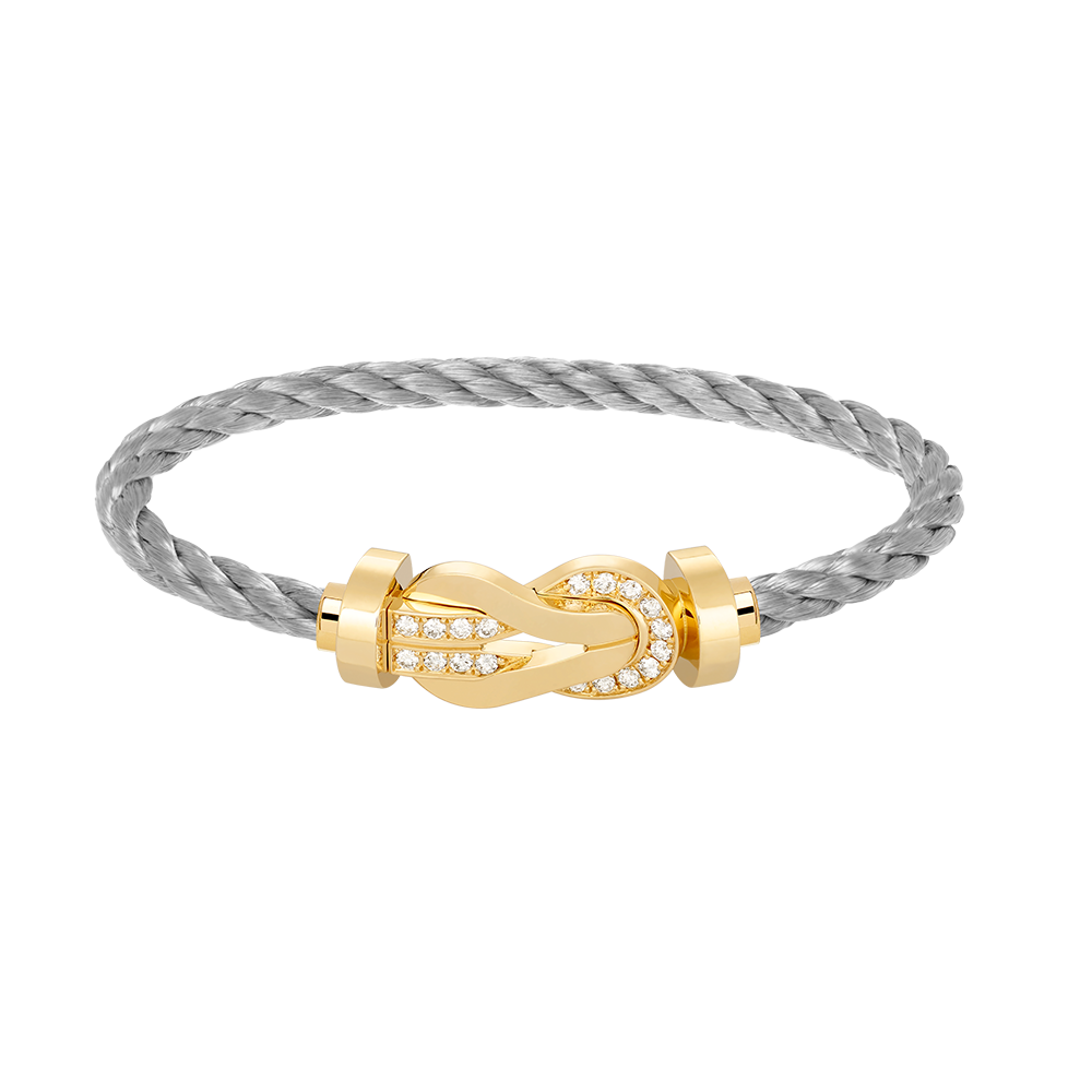 [AuraEcho Jewelry]CHANCE LARGE 8 FIGURE BUCKLE HALF DIAMOND BRACELET GOLD