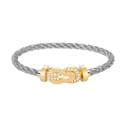 [AuraEcho Jewelry]CHANCE LARGE 8 FIGURE BUCKLE HALF DIAMOND BRACELET GOLD