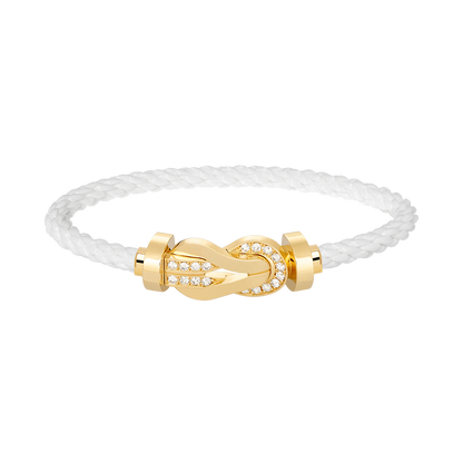 [AuraEcho Jewelry]CHANCE LARGE 8 FIGURE BUCKLE HALF DIAMOND BRACELET GOLD