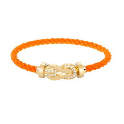 [AuraEcho Jewelry]CHANCE LARGE 8 FIGURE BUCKLE HALF DIAMOND BRACELET GOLD