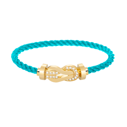 [AuraEcho Jewelry]CHANCE LARGE 8 FIGURE BUCKLE HALF DIAMOND BRACELET GOLD