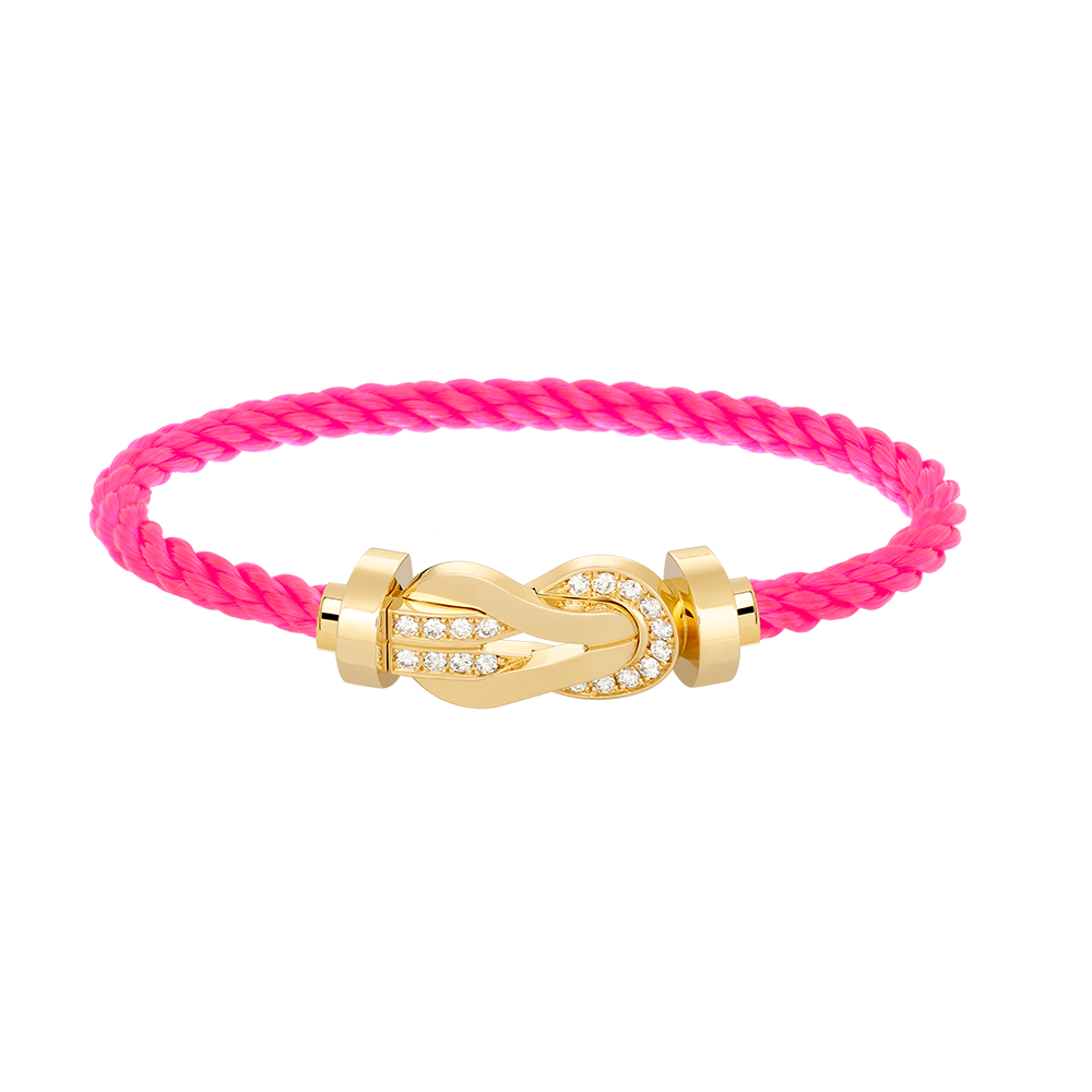 [AuraEcho Jewelry]CHANCE LARGE 8 FIGURE BUCKLE HALF DIAMOND BRACELET GOLD
