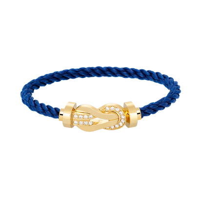 [AuraEcho Jewelry]CHANCE LARGE 8 FIGURE BUCKLE HALF DIAMOND BRACELET GOLD