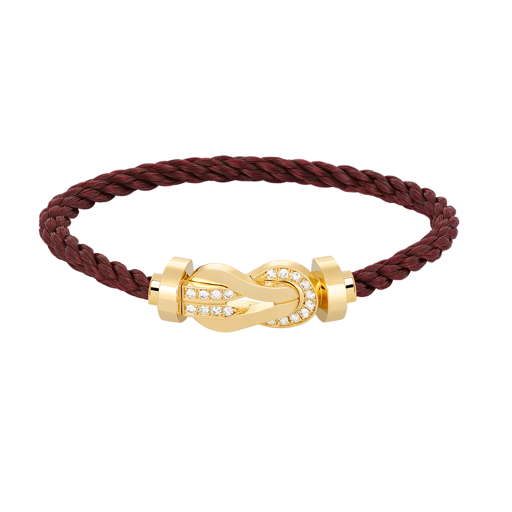 [AuraEcho Jewelry]CHANCE LARGE 8 FIGURE BUCKLE HALF DIAMOND BRACELET GOLD