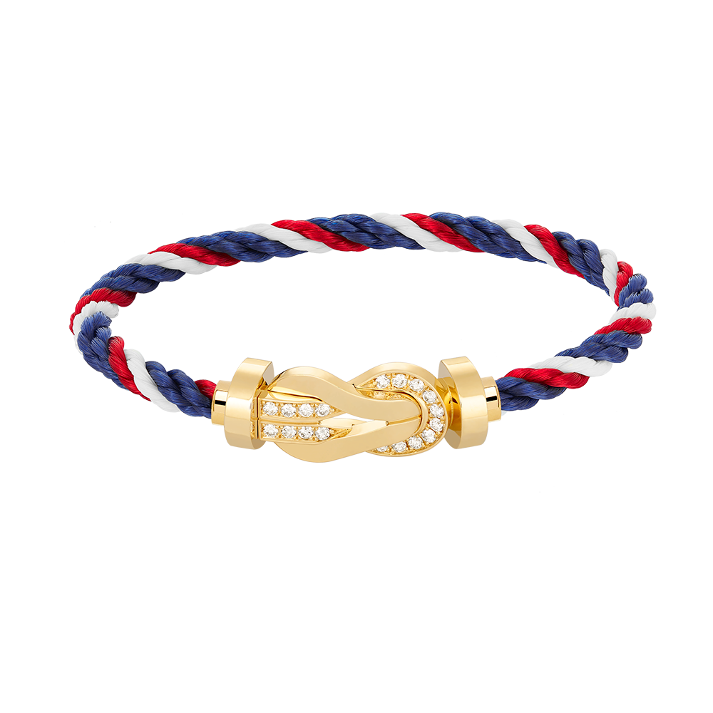 [AuraEcho Jewelry]CHANCE LARGE 8 FIGURE BUCKLE HALF DIAMOND BRACELET GOLD