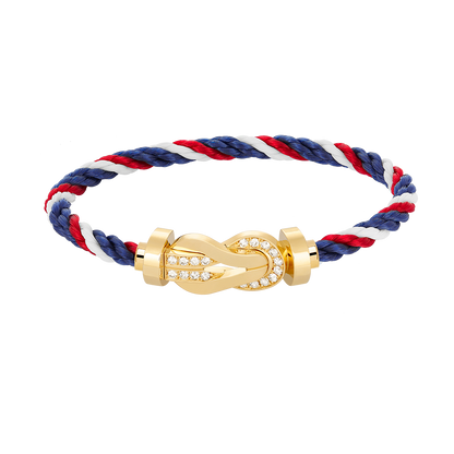 [AuraEcho Jewelry]CHANCE LARGE 8 FIGURE BUCKLE HALF DIAMOND BRACELET GOLD