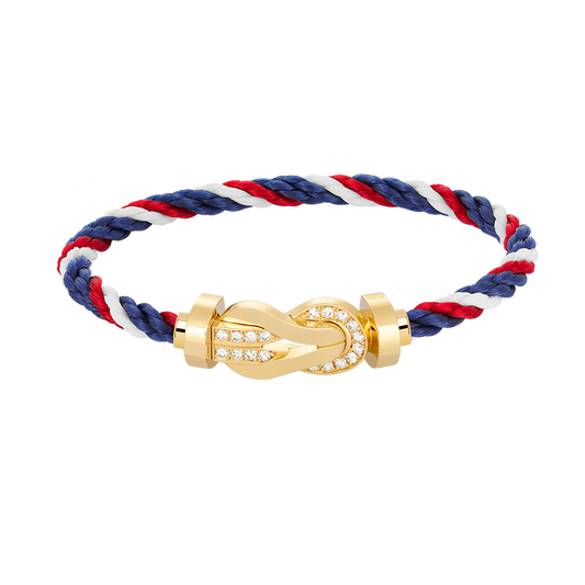 [AuraEcho Jewelry]CHANCE LARGE 8 FIGURE BUCKLE HALF DIAMOND BRACELET GOLD