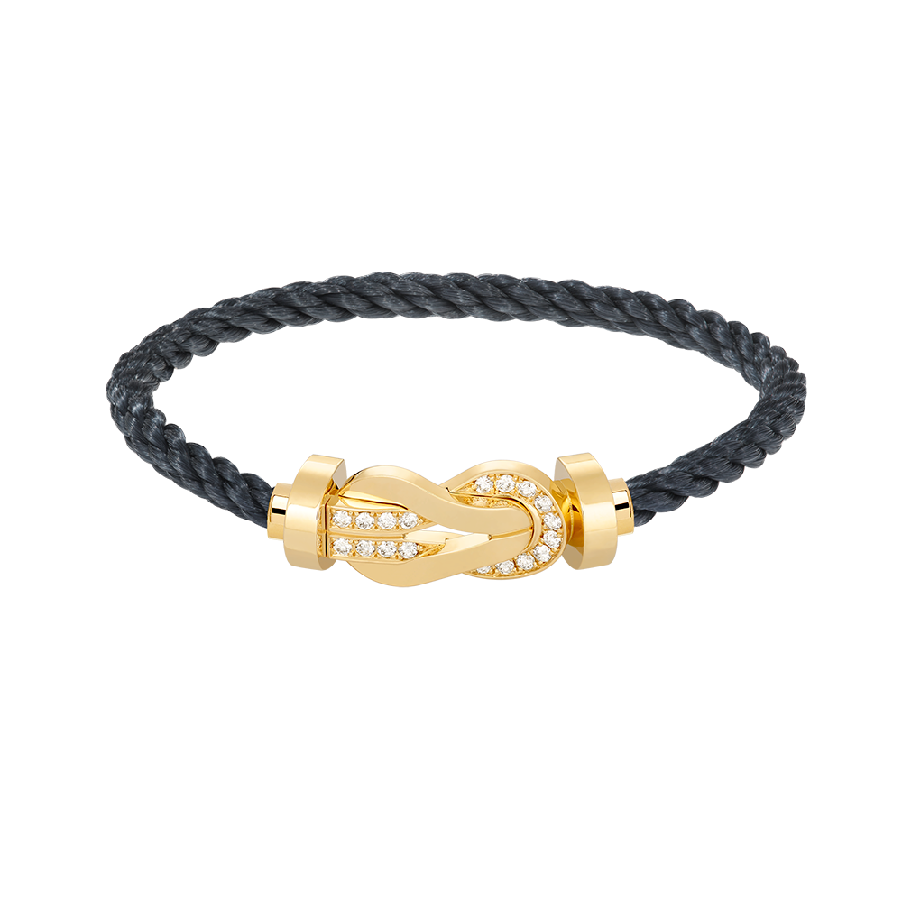 [AuraEcho Jewelry]CHANCE LARGE 8 FIGURE BUCKLE HALF DIAMOND BRACELET GOLD