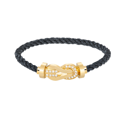 [AuraEcho Jewelry]CHANCE LARGE 8 FIGURE BUCKLE HALF DIAMOND BRACELET GOLD