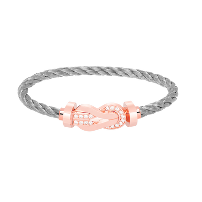 [AuraEcho Jewelry]CHANCE LARGE 8 FIGURE BUCKLE HALF DIAMOND BRACELET ROSE GOLD