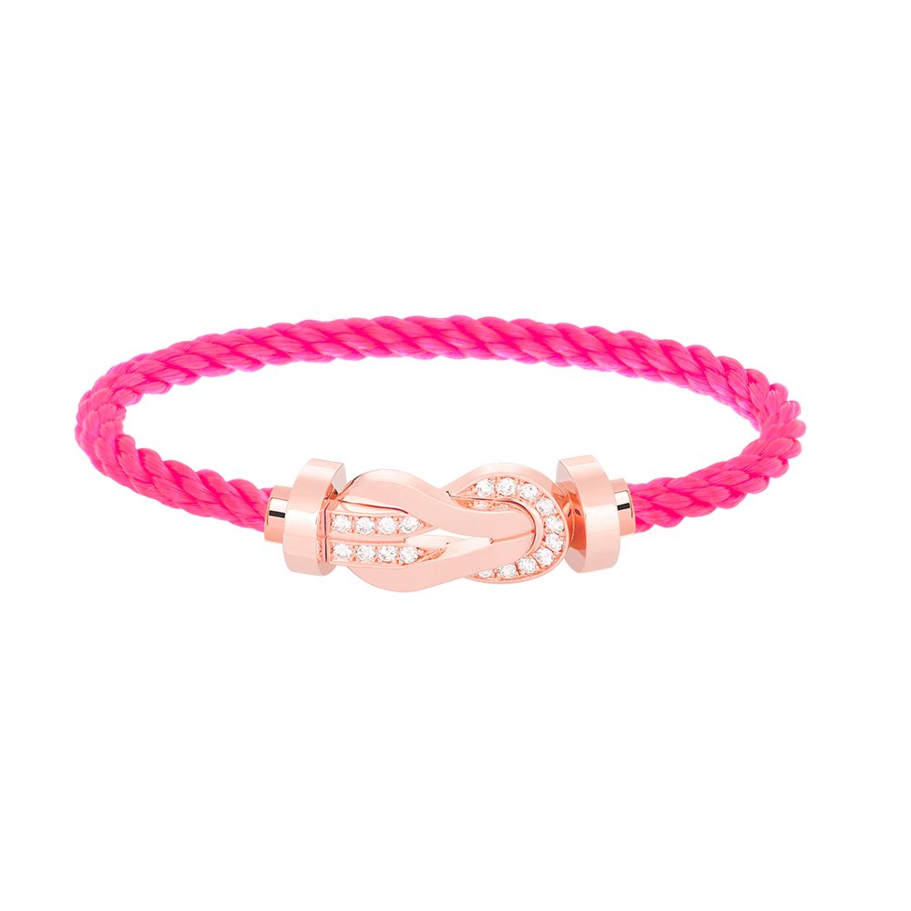 [AuraEcho Jewelry]CHANCE LARGE 8 FIGURE BUCKLE HALF DIAMOND BRACELET ROSE GOLD