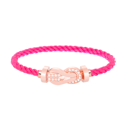 [AuraEcho Jewelry]CHANCE LARGE 8 FIGURE BUCKLE HALF DIAMOND BRACELET ROSE GOLD