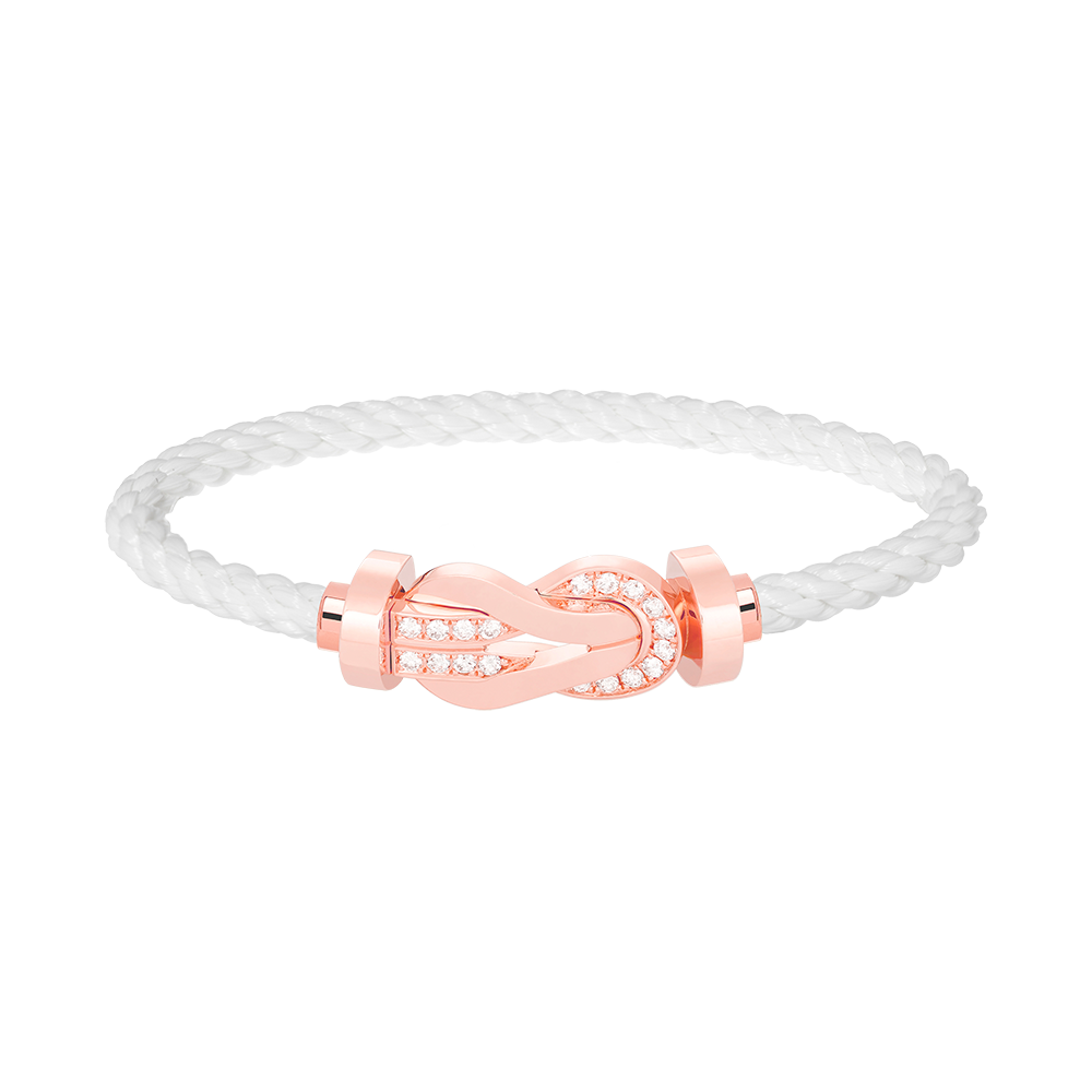 [AuraEcho Jewelry]CHANCE LARGE 8 FIGURE BUCKLE HALF DIAMOND BRACELET ROSE GOLD