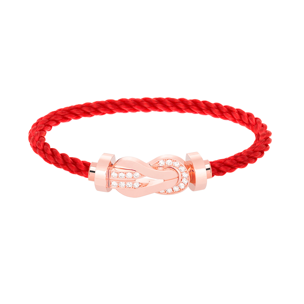 [AuraEcho Jewelry]CHANCE LARGE 8 FIGURE BUCKLE HALF DIAMOND BRACELET ROSE GOLD