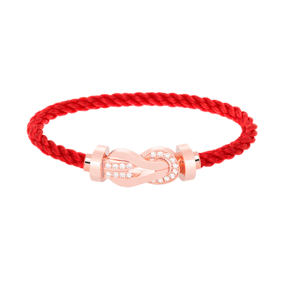 [AuraEcho Jewelry]CHANCE LARGE 8 FIGURE BUCKLE HALF DIAMOND BRACELET ROSE GOLD