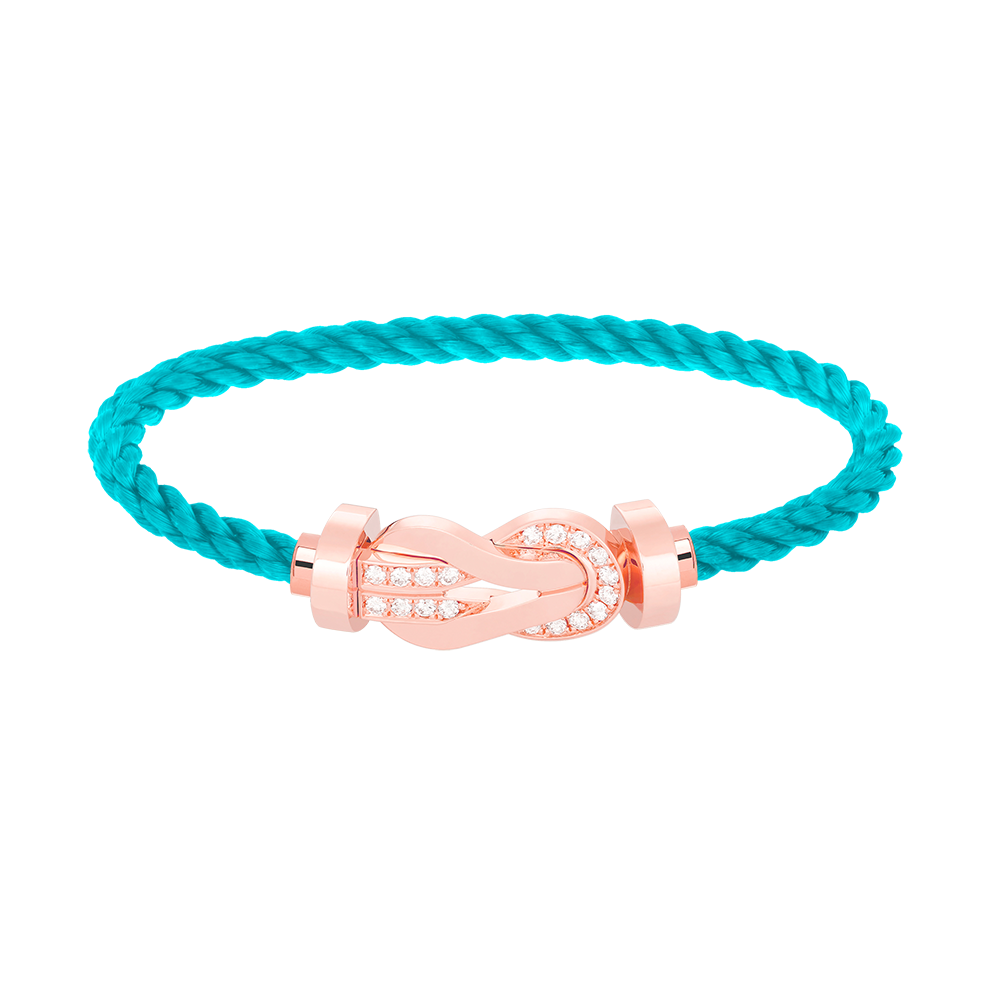 [AuraEcho Jewelry]CHANCE LARGE 8 FIGURE BUCKLE HALF DIAMOND BRACELET ROSE GOLD