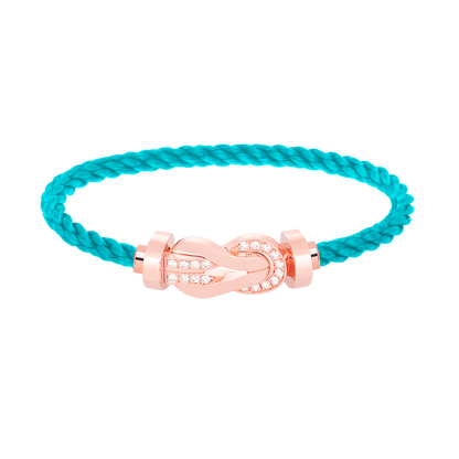 [AuraEcho Jewelry]CHANCE LARGE 8 FIGURE BUCKLE HALF DIAMOND BRACELET ROSE GOLD