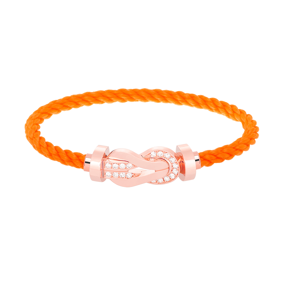 [AuraEcho Jewelry]CHANCE LARGE 8 FIGURE BUCKLE HALF DIAMOND BRACELET ROSE GOLD