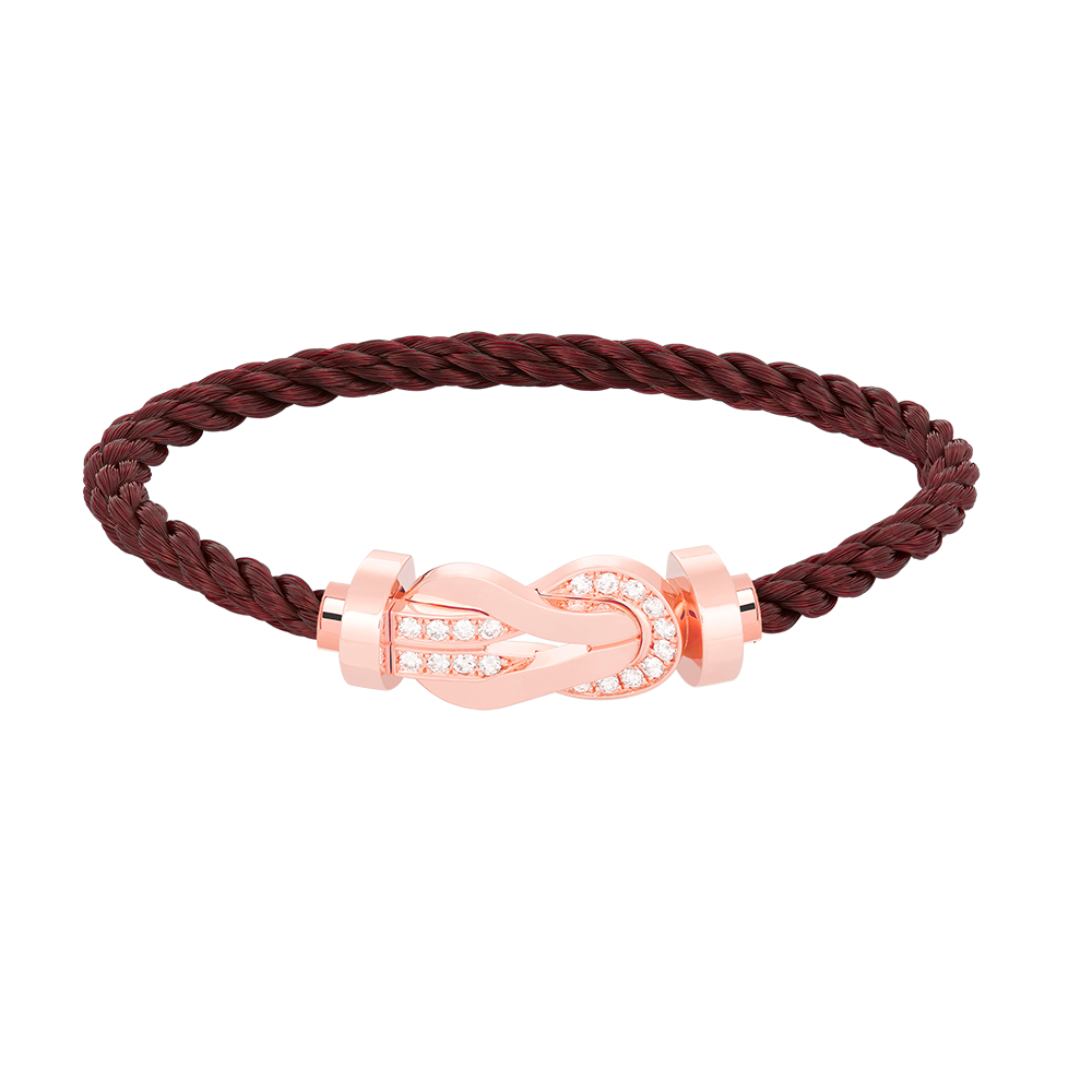 [AuraEcho Jewelry]CHANCE LARGE 8 FIGURE BUCKLE HALF DIAMOND BRACELET ROSE GOLD