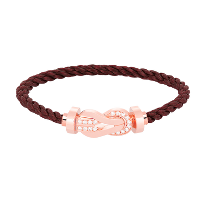 [AuraEcho Jewelry]CHANCE LARGE 8 FIGURE BUCKLE HALF DIAMOND BRACELET ROSE GOLD