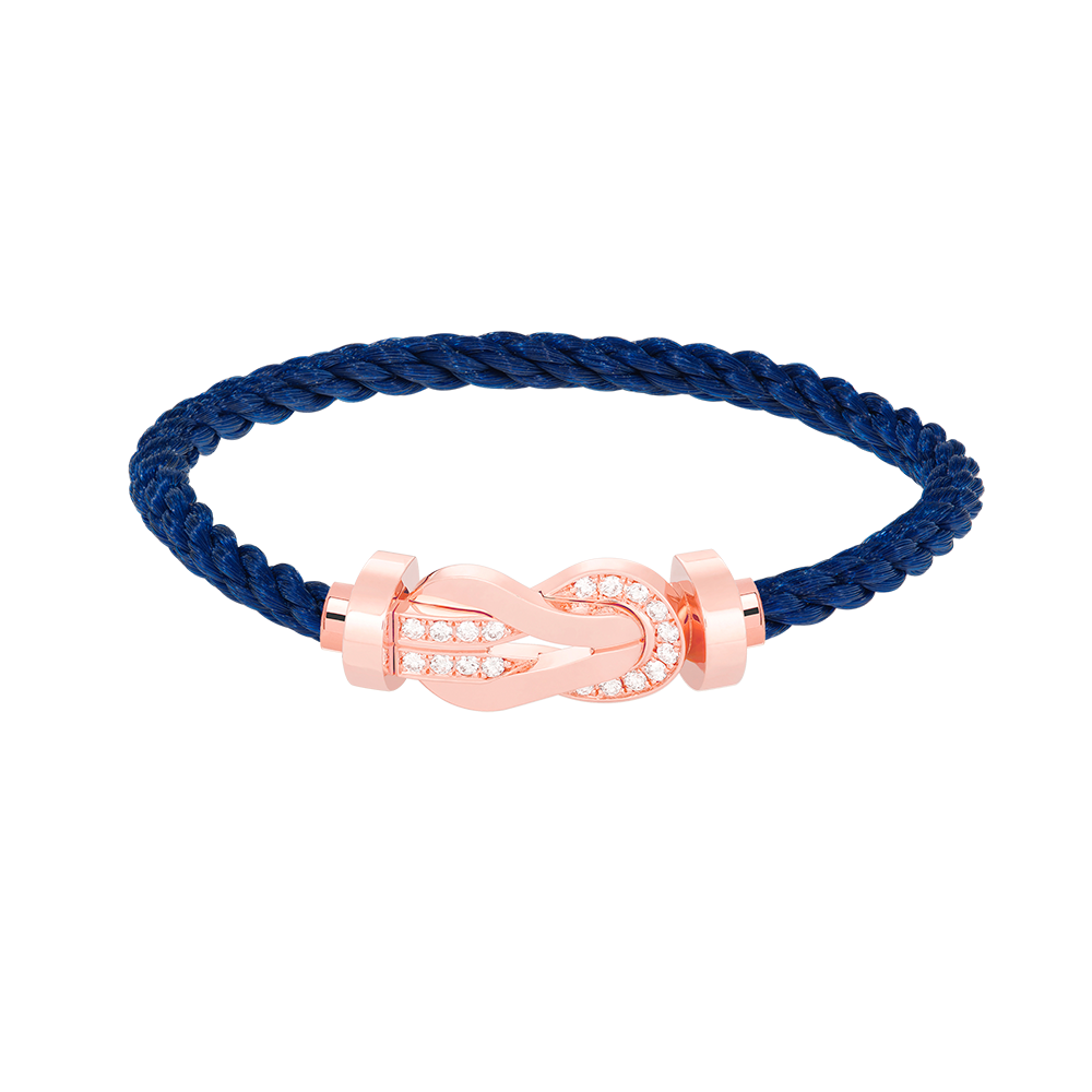[AuraEcho Jewelry]CHANCE LARGE 8 FIGURE BUCKLE HALF DIAMOND BRACELET ROSE GOLD