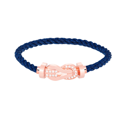 [AuraEcho Jewelry]CHANCE LARGE 8 FIGURE BUCKLE HALF DIAMOND BRACELET ROSE GOLD
