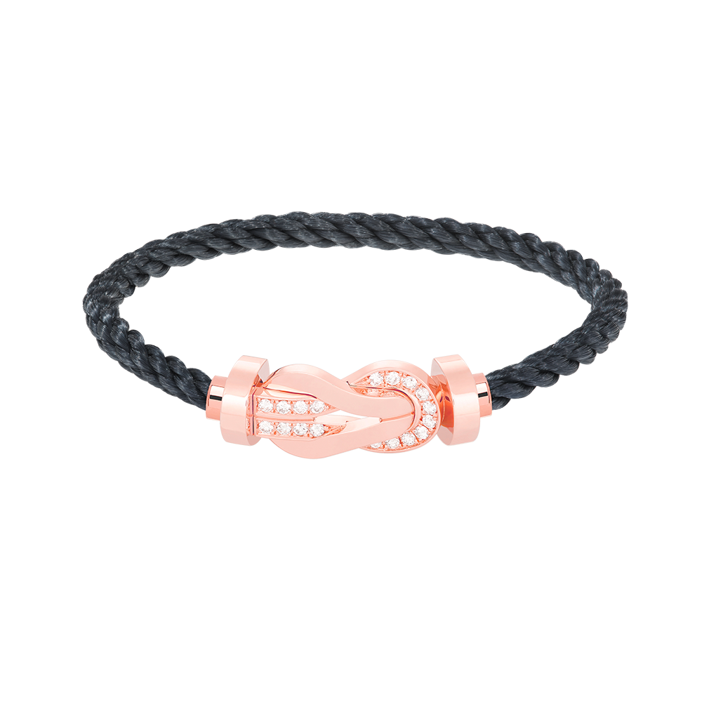 [AuraEcho Jewelry]CHANCE LARGE 8 FIGURE BUCKLE HALF DIAMOND BRACELET ROSE GOLD