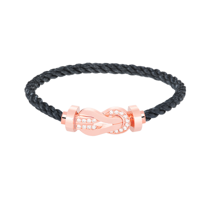 [AuraEcho Jewelry]CHANCE LARGE 8 FIGURE BUCKLE HALF DIAMOND BRACELET ROSE GOLD