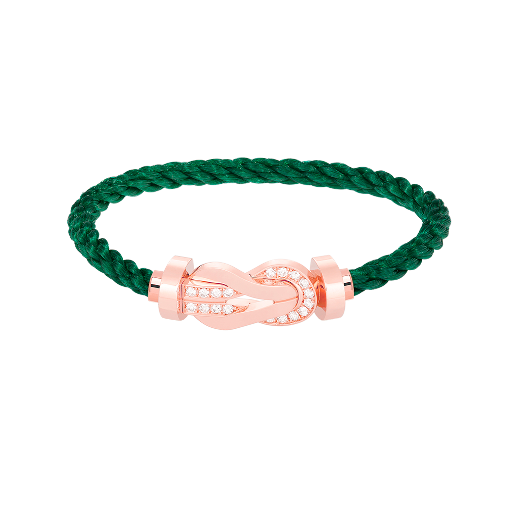 [AuraEcho Jewelry]CHANCE LARGE 8 FIGURE BUCKLE HALF DIAMOND BRACELET ROSE GOLD