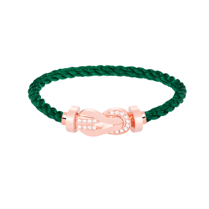 [AuraEcho Jewelry]CHANCE LARGE 8 FIGURE BUCKLE HALF DIAMOND BRACELET ROSE GOLD