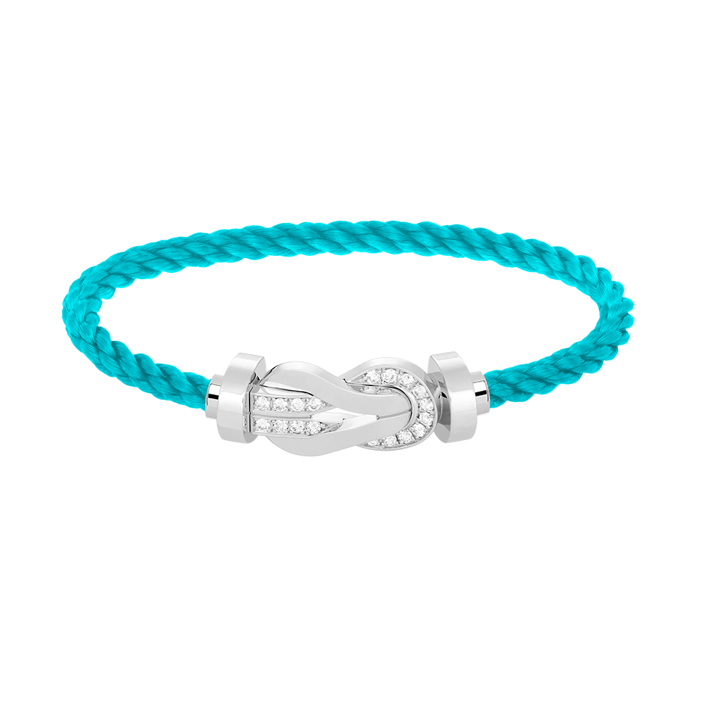 [AuraEcho Jewelry]CHANCE LARGE 8 FIGURE BUCKLE HALF DIAMOND BRACELET SILVER