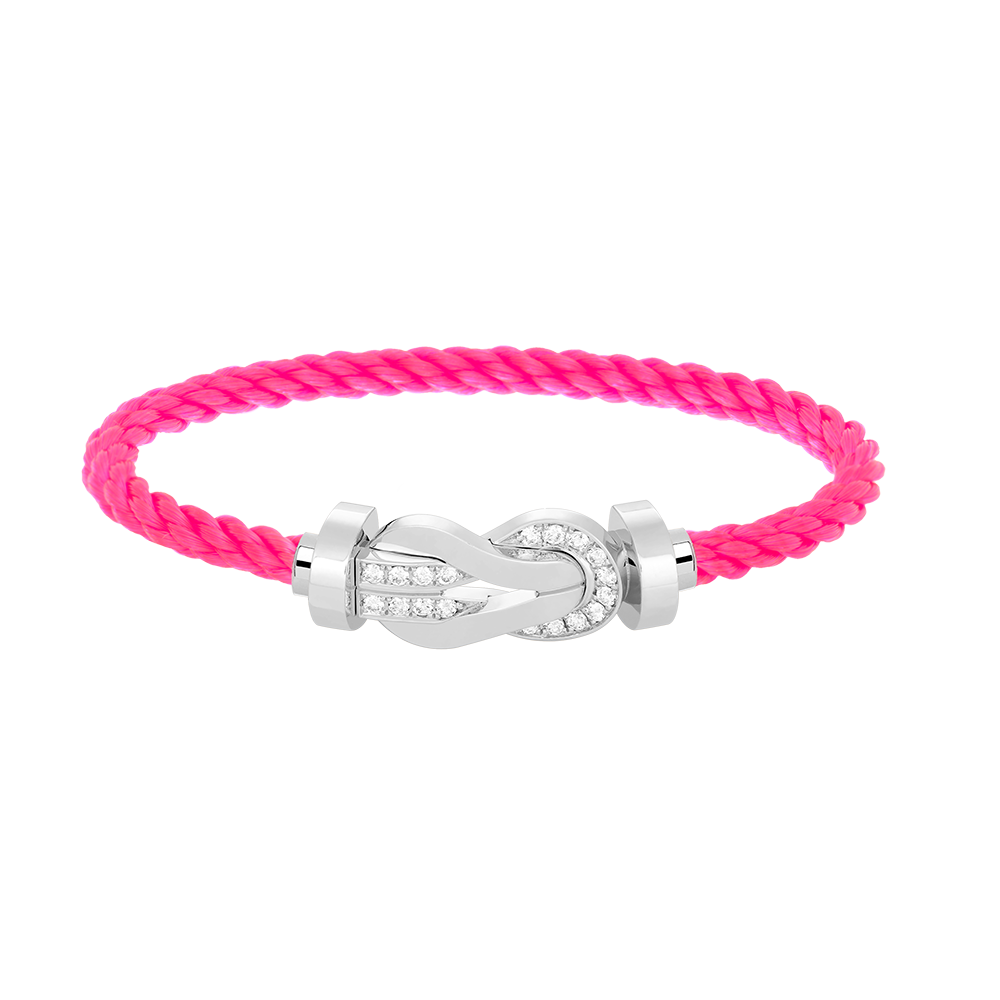 [AuraEcho Jewelry]CHANCE LARGE 8 FIGURE BUCKLE HALF DIAMOND BRACELET SILVER