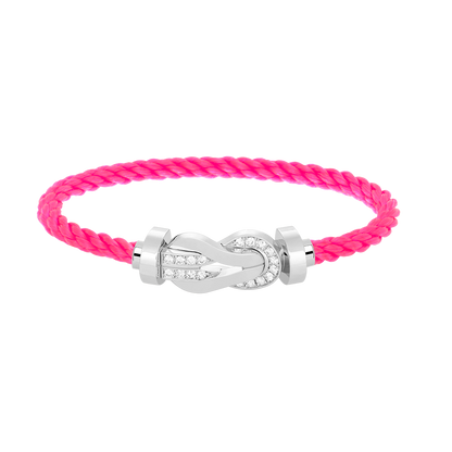 [AuraEcho Jewelry]CHANCE LARGE 8 FIGURE BUCKLE HALF DIAMOND BRACELET SILVER