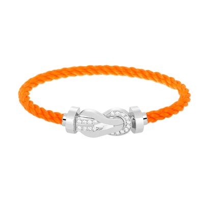 [AuraEcho Jewelry]CHANCE LARGE 8 FIGURE BUCKLE HALF DIAMOND BRACELET SILVER