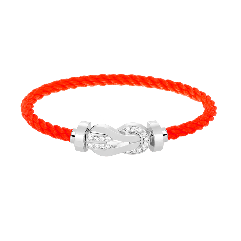 [AuraEcho Jewelry]CHANCE LARGE 8 FIGURE BUCKLE HALF DIAMOND BRACELET SILVER