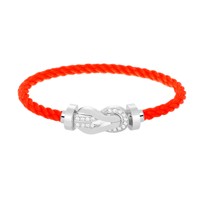 [AuraEcho Jewelry]CHANCE LARGE 8 FIGURE BUCKLE HALF DIAMOND BRACELET SILVER