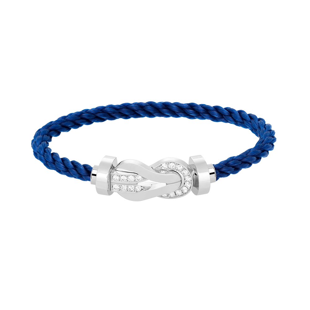 [AuraEcho Jewelry]CHANCE LARGE 8 FIGURE BUCKLE HALF DIAMOND BRACELET SILVER