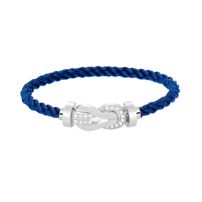 [AuraEcho Jewelry]CHANCE LARGE 8 FIGURE BUCKLE HALF DIAMOND BRACELET SILVER