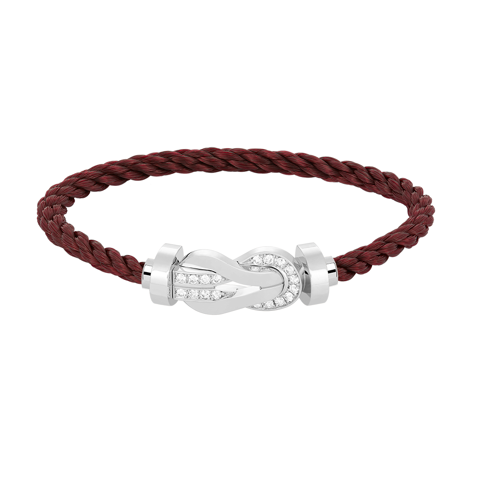 [AuraEcho Jewelry]CHANCE LARGE 8 FIGURE BUCKLE HALF DIAMOND BRACELET SILVER