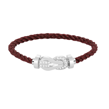 [AuraEcho Jewelry]CHANCE LARGE 8 FIGURE BUCKLE HALF DIAMOND BRACELET SILVER