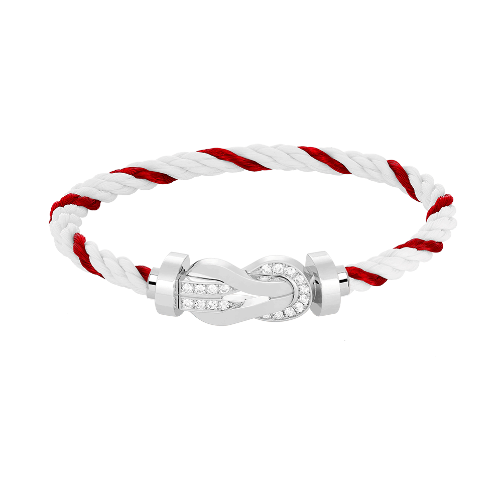 [AuraEcho Jewelry]CHANCE LARGE 8 FIGURE BUCKLE HALF DIAMOND BRACELET SILVER