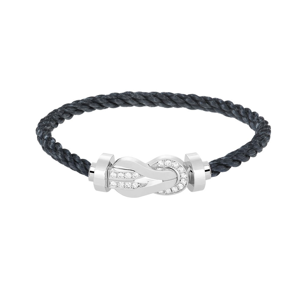 [AuraEcho Jewelry]CHANCE LARGE 8 FIGURE BUCKLE HALF DIAMOND BRACELET SILVER