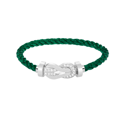 [AuraEcho Jewelry]CHANCE LARGE 8 FIGURE BUCKLE HALF DIAMOND BRACELET SILVER