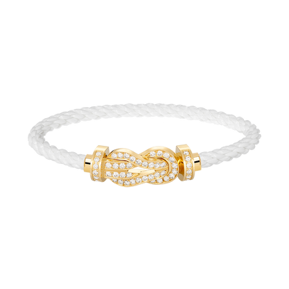 [AuraEcho Jewelry]CHANCE LARGE 8 FIGURE BUCKLE FULLDIAMOND BRACELET GOLD