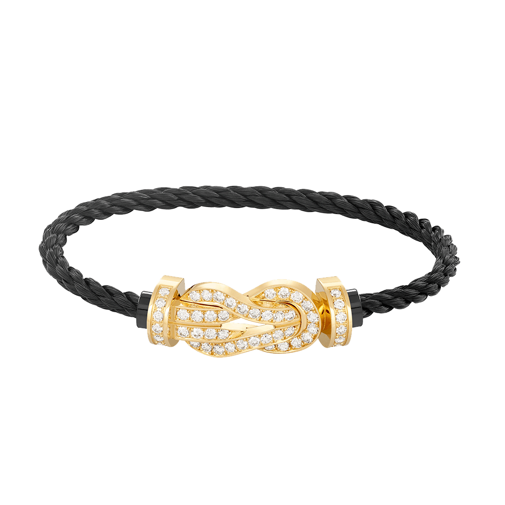 [AuraEcho Jewelry]CHANCE LARGE 8 FIGURE BUCKLE FULLDIAMOND BRACELET GOLD