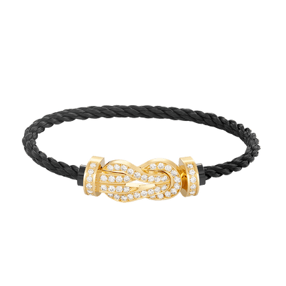 [AuraEcho Jewelry]CHANCE LARGE 8 FIGURE BUCKLE FULLDIAMOND BRACELET GOLD