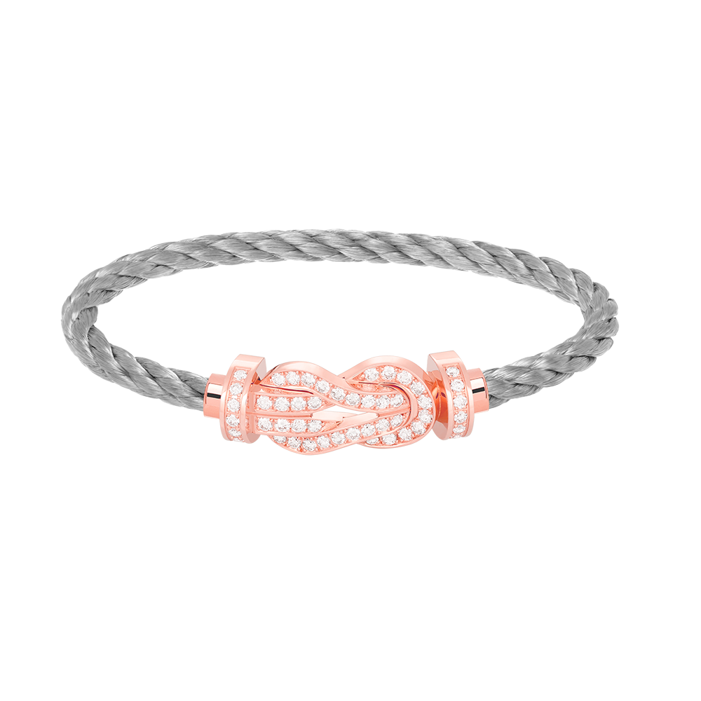 [AuraEcho Jewelry]CHANCE LARGE 8 FIGURE BUCKLE FULL DIAMOND BRACELET ROSE GOLD