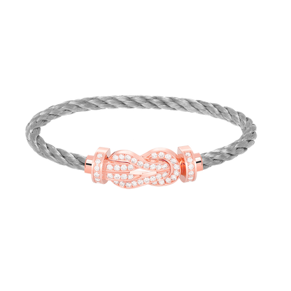 [AuraEcho Jewelry]CHANCE LARGE 8 FIGURE BUCKLE FULL DIAMOND BRACELET ROSE GOLD